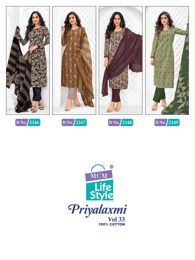 Priyalaxmi Vol 33 By Mcm Cotton Printed Readymade Suits Exporters In India